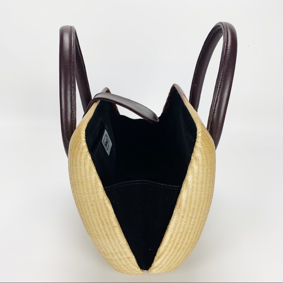 Le Sac Ombré Hard Body Woven Handbag Rust Ombre - Picture 7 of 8